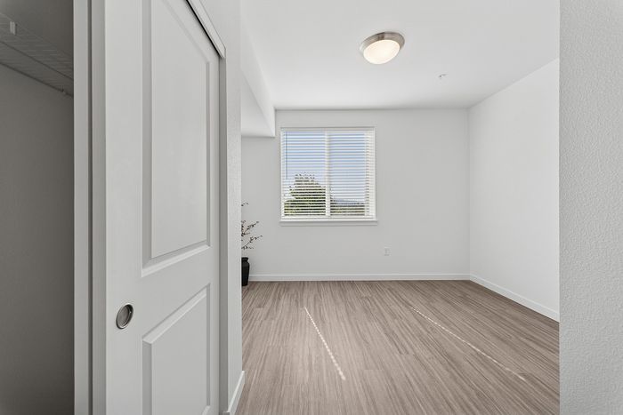 bedroom with large attached closet