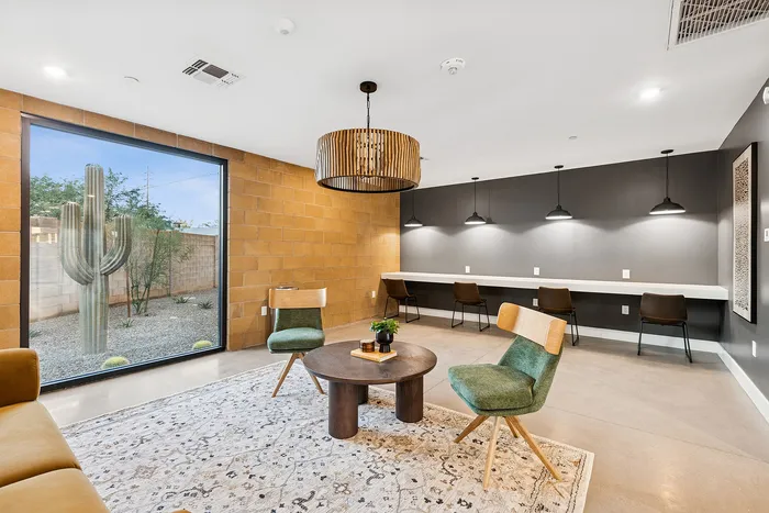 lobby and work station at asa apartments