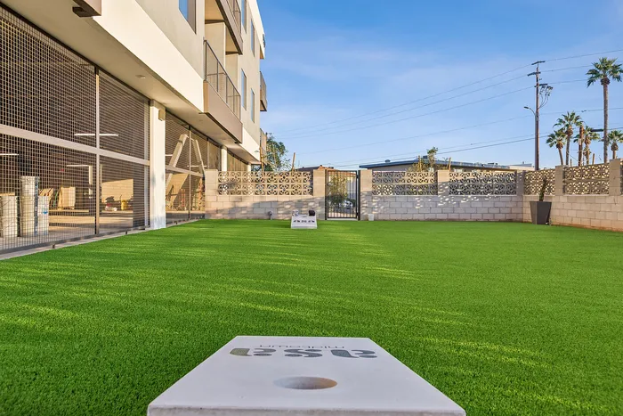 cornhole area at asa apartments