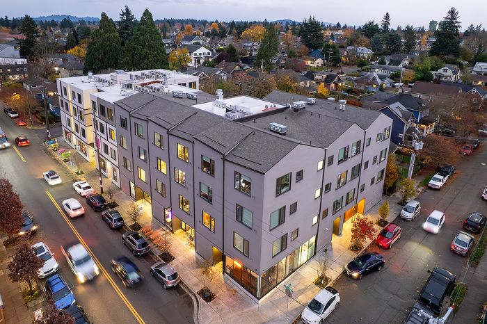 exterior of lyra apartments