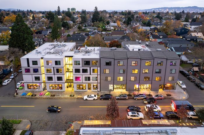 exterior of lyra apartments