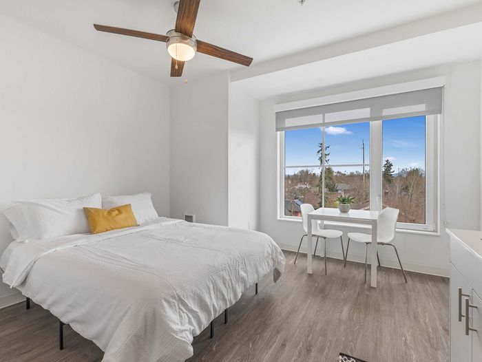 Cozy studio bedroom with large windows at Koz on N. Killingsworth.