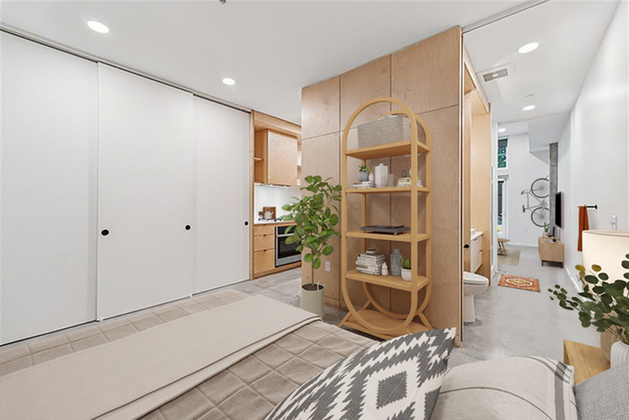 artisan bedroom showing large closet