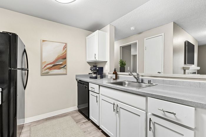 Virtually staged Kitchen at Timber Flats