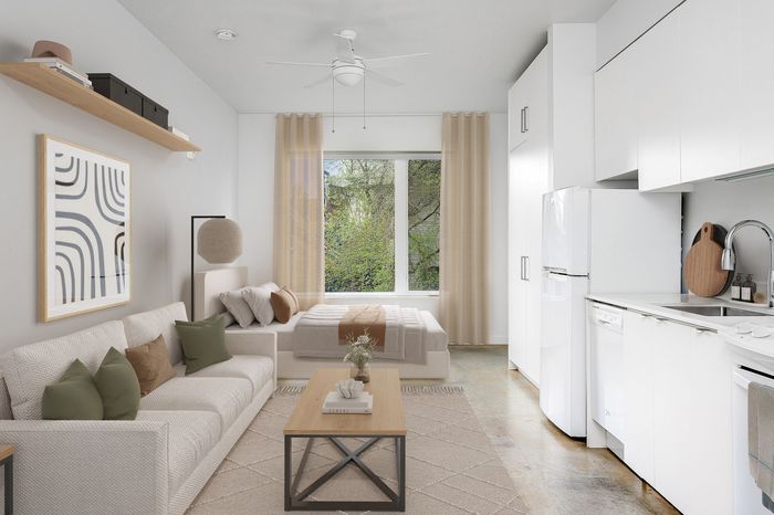 Virtually staged studio at Cassi