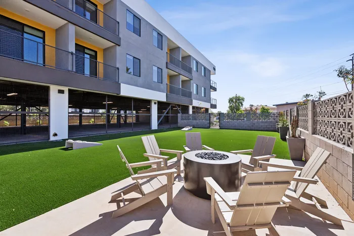 Asa courtyard with firepit