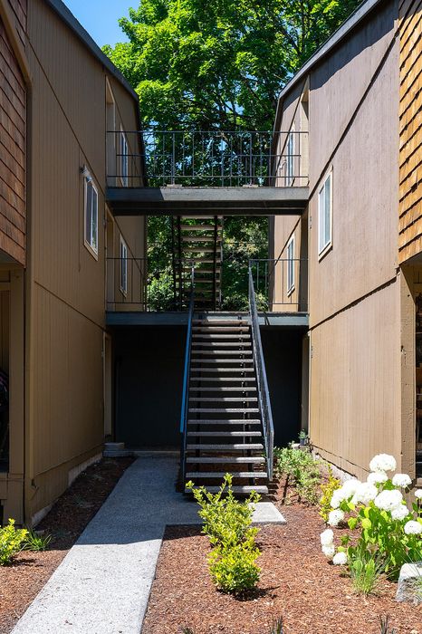 Shady Glen stairway with entrance into the units