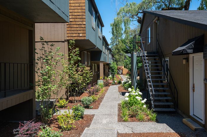 Shady Glen exterior with stairs and a walkway