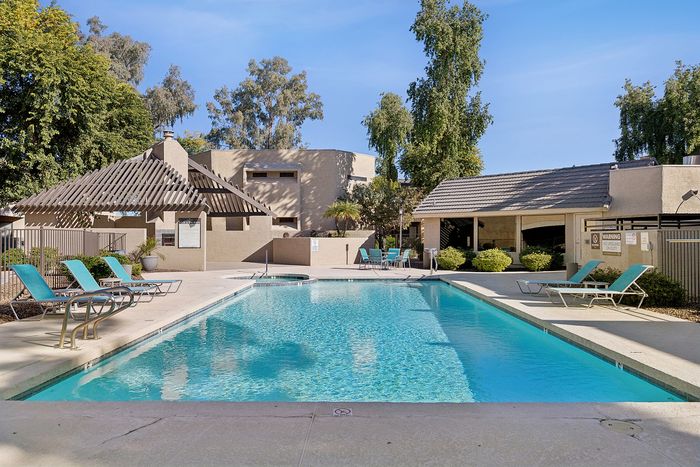 Pool at Silver Creek with lounge chairs