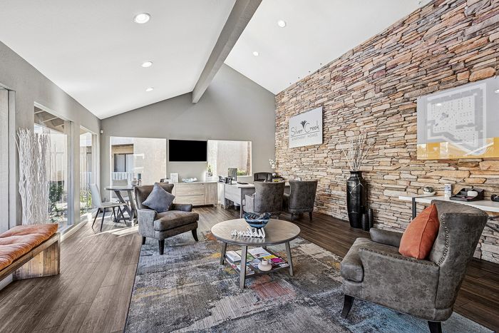 Lobby at Silver Creek apartments with seating