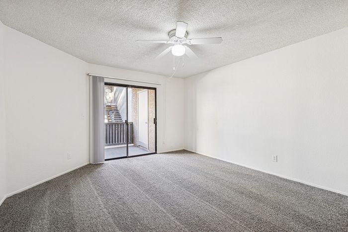 Living Room at Silver Creek with patio and sliding glass doors