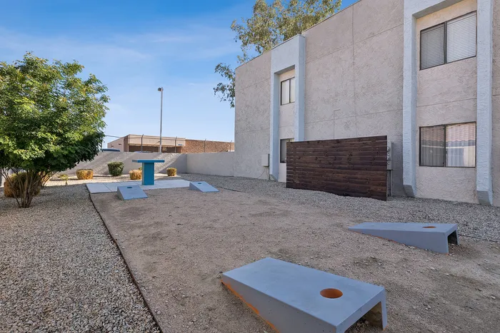 cornhole area at Peoria Grand