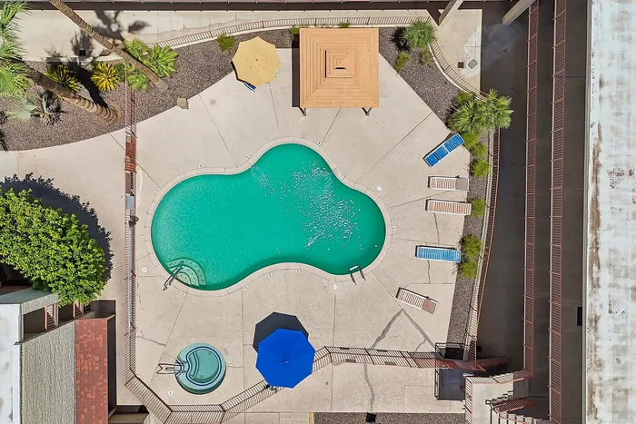 Above view of the pool at solaris at the biltmore