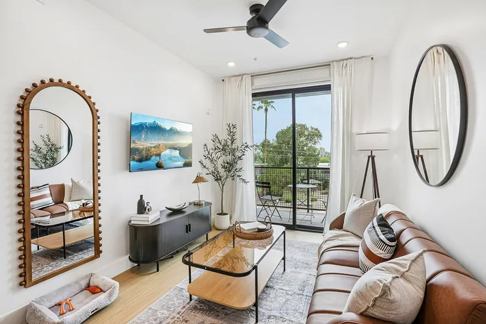 living roomof one bedroom apartment at asa midtown apartments