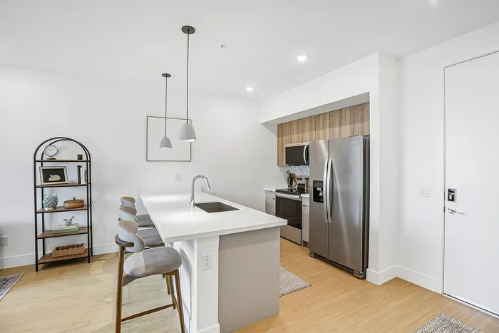 kitchen of one bedroom apartment at asa midtown apartments