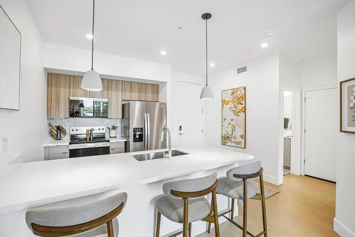 kitchen of one bedroom apartment at asa midtown apartments