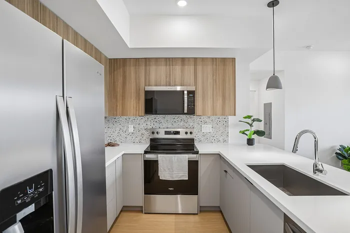 kitchen of one bedroom apartment at asa midtown apartments