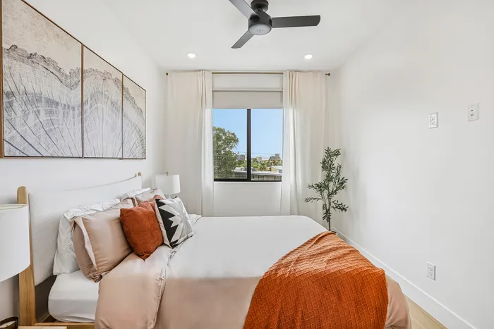 bedroom of one bedroom apartment at asa midtown
