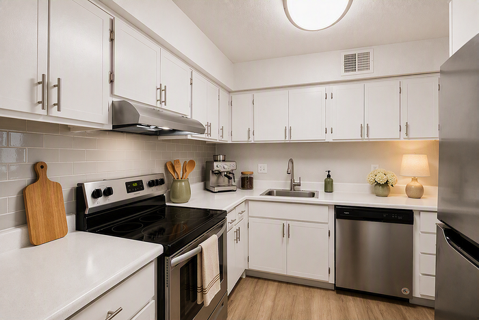 virtually staged kitchen at peoria grand
