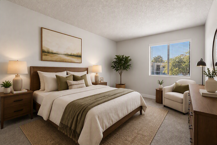 virtually staged bedroom at peoria grand