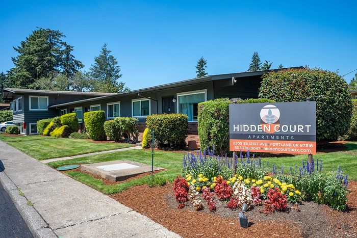 exterior of hidden court apartments