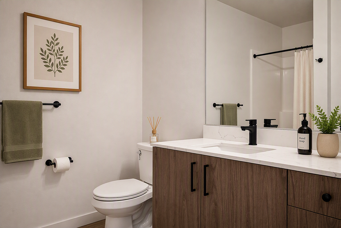 virtually staged bathroom at Rivenwood
