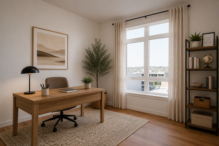 virtually staged office at Rivenwood