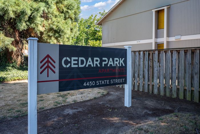 Monument Sign at Cedar Park apartments