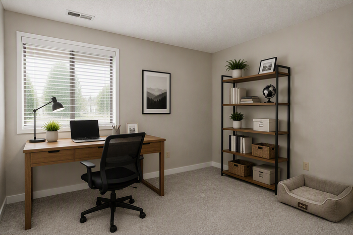 Virtually staged office at Cedar Park apartments