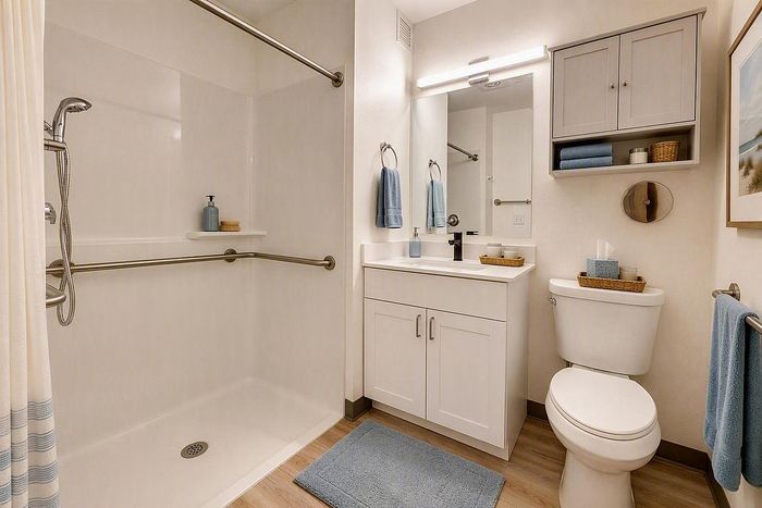 virtually staged bathroom at solthea apartments