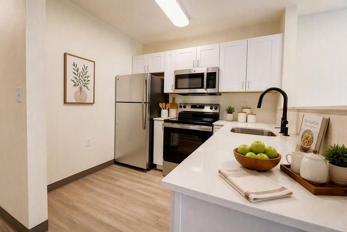 virtually staged kitchen at solthea apartments