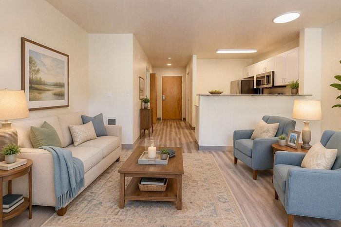 virtually staged bedroom at solthea apartments