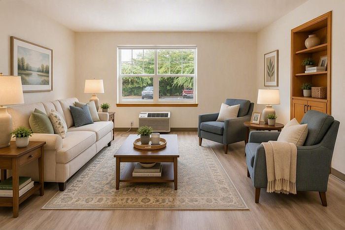 virtually staged living room at solthea apartments