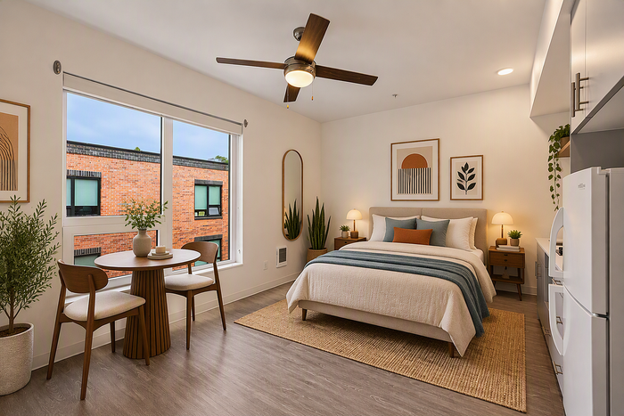 virtually staged studio apartment at koz on killingsworth