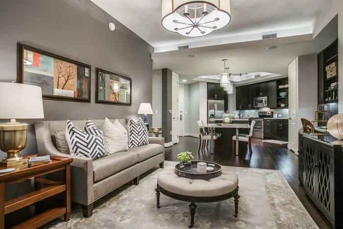 The James living room | The James Living and Kitchen | Houston, TX Apartments | Apartments in Houston