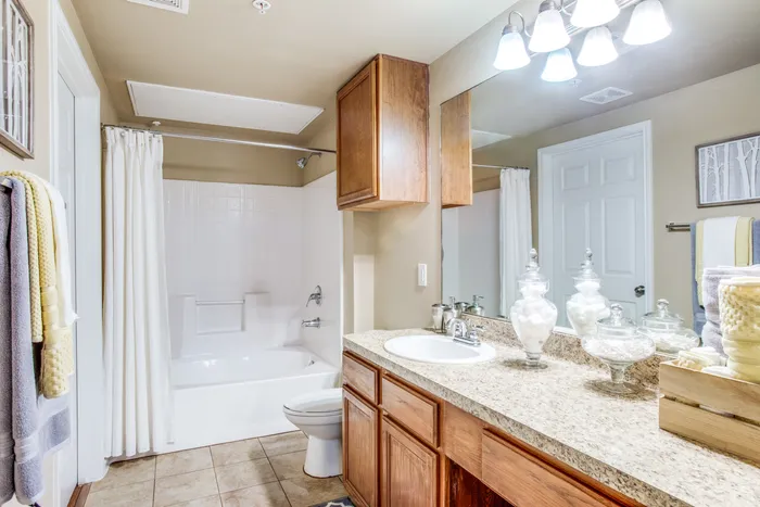 The Lodge at Spring Shadows Bathroom | Memorial City Living | Houston,TX Apartments
