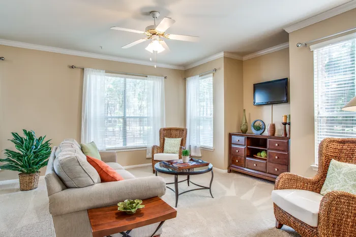The Lodge at Spring Shadows Living Room | Memorial City Living | Houston,TX Apartments
