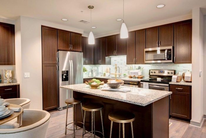 Living-Dining-Kitchen Space | The McAdams at Memorial City | HOUSTON, TEXAS