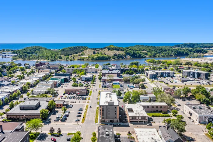 The Tribune Lofts - Aerial View of The Tribune Lofts and Downtown Grand Haven