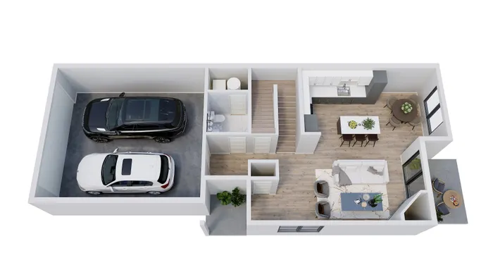 The Summit at Harvey Townhomes - 3 Bedrooms - Floor Plan A - First Floor