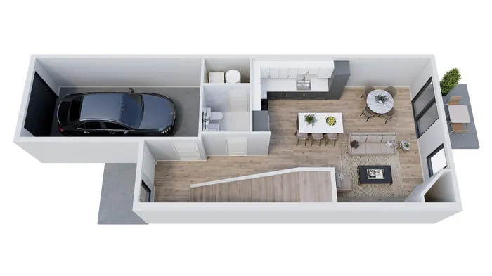The Summit at Harvey Townhomes - 2 Bedrooms - Floor Plan B - First Floor