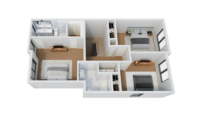 The Summit at Harvey Townhomes - 3 Bedrooms - Floor Plan A - Second Floor
