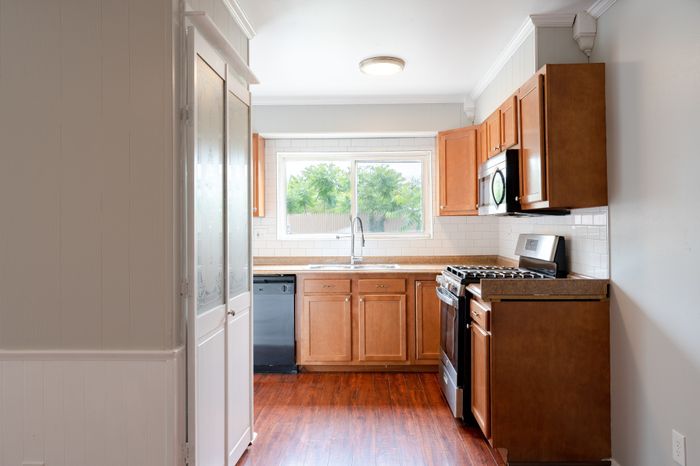 beautiful kitchen with large window