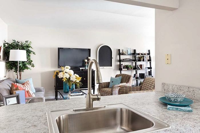 Bright and inviting living space featuring a modern kitchen, cozy seating area, and elegant decor blending comfort and style.