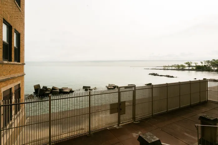 A sandy private beach on Lake Michigan for resident use.
