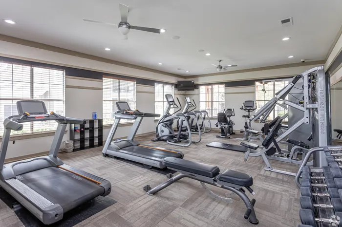 Riverside at Rockwater fitness center in North Little Rock, AR with gym equipment and wellness services