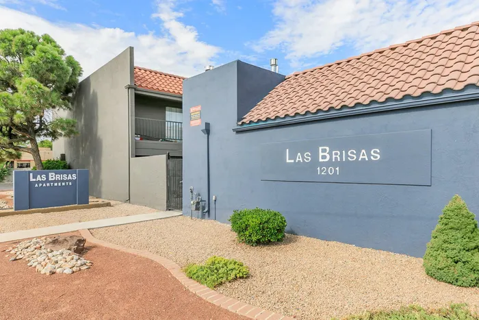 Las Brisas Apartments monument sign with clear, modern design in Albuquerque, NM.