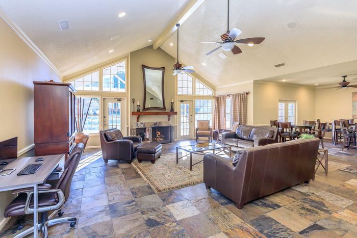 Elegant clubhouse at Whispering Pines Apartments with comfortable seating and modern amenities in El Paso, TX.