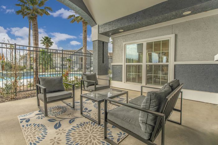 Relaxing patio view at Sierra Royale, Robstown, TX