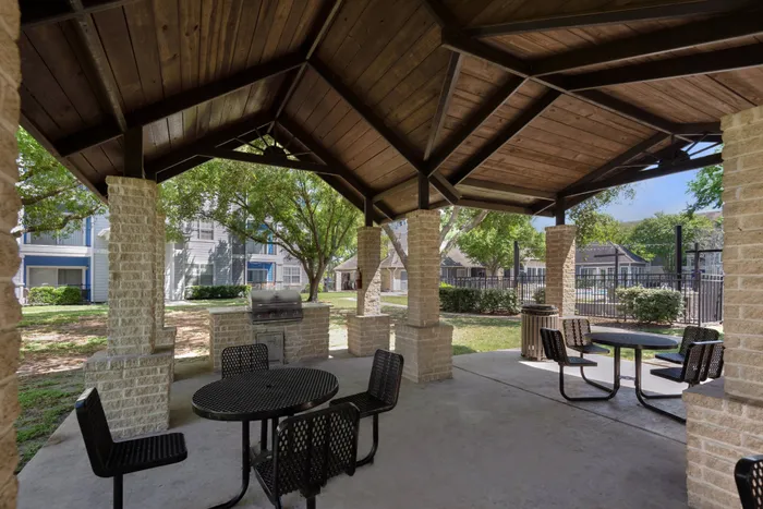 outdoor seating and grill